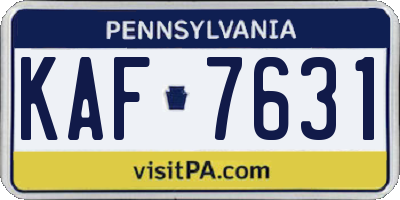 PA license plate KAF7631