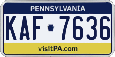 PA license plate KAF7636