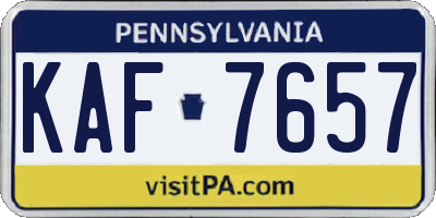 PA license plate KAF7657