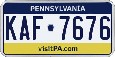 PA license plate KAF7676