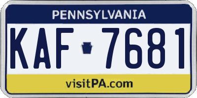 PA license plate KAF7681