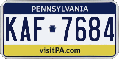 PA license plate KAF7684