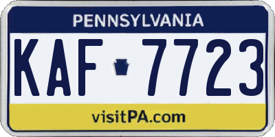 PA license plate KAF7723