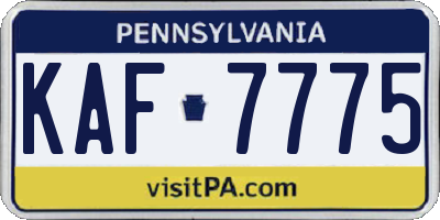 PA license plate KAF7775