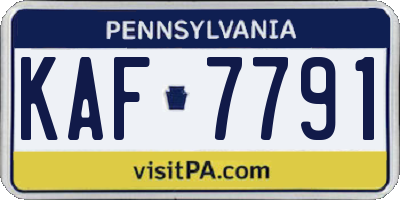 PA license plate KAF7791