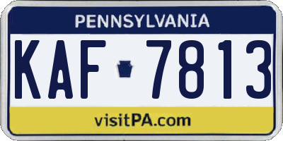 PA license plate KAF7813
