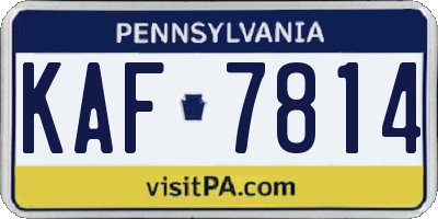 PA license plate KAF7814