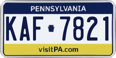 PA license plate KAF7821