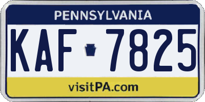 PA license plate KAF7825