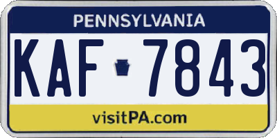 PA license plate KAF7843
