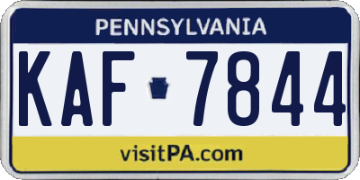 PA license plate KAF7844