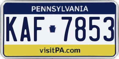 PA license plate KAF7853