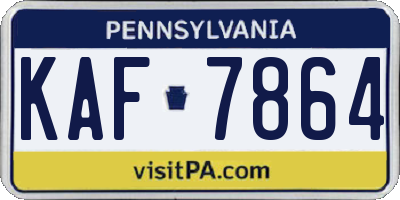 PA license plate KAF7864