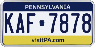 PA license plate KAF7878
