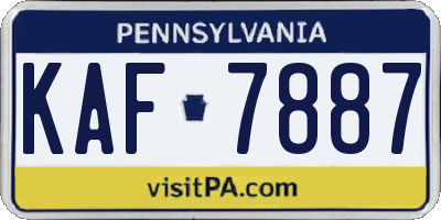 PA license plate KAF7887