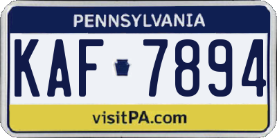 PA license plate KAF7894