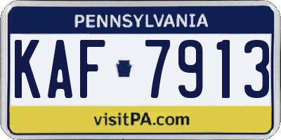 PA license plate KAF7913