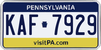 PA license plate KAF7929