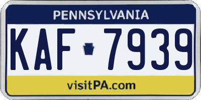 PA license plate KAF7939