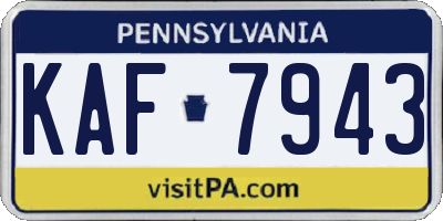 PA license plate KAF7943