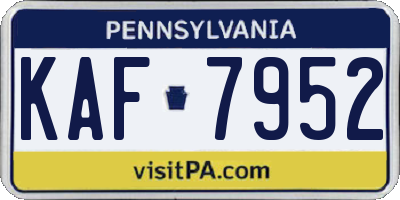 PA license plate KAF7952