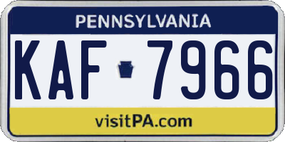 PA license plate KAF7966