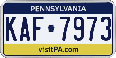 PA license plate KAF7973