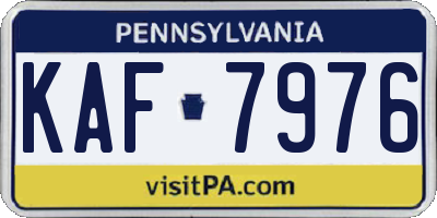 PA license plate KAF7976