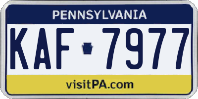PA license plate KAF7977