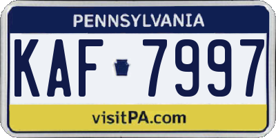 PA license plate KAF7997