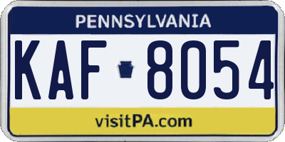 PA license plate KAF8054