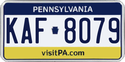 PA license plate KAF8079