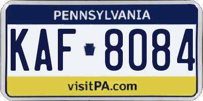 PA license plate KAF8084