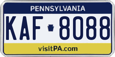 PA license plate KAF8088
