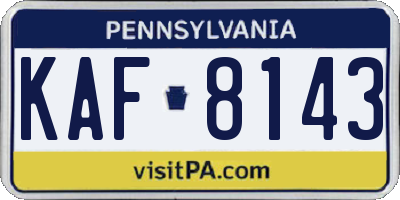 PA license plate KAF8143