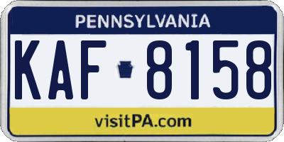 PA license plate KAF8158