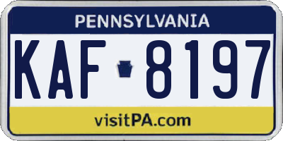 PA license plate KAF8197