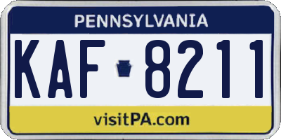 PA license plate KAF8211