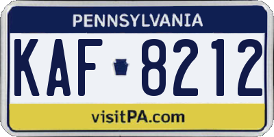 PA license plate KAF8212