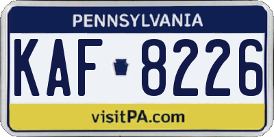 PA license plate KAF8226