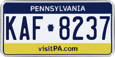 PA license plate KAF8237