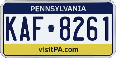 PA license plate KAF8261