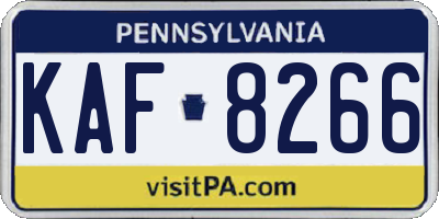 PA license plate KAF8266
