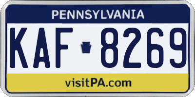 PA license plate KAF8269