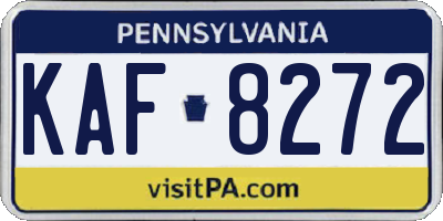 PA license plate KAF8272