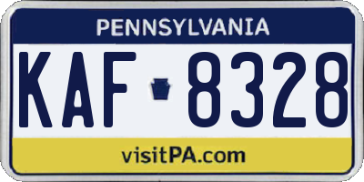 PA license plate KAF8328