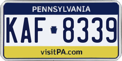 PA license plate KAF8339