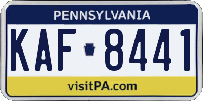 PA license plate KAF8441