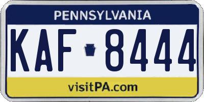 PA license plate KAF8444