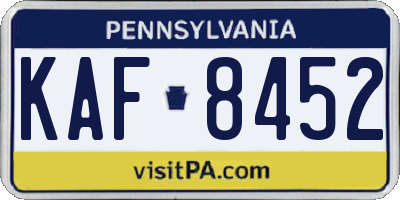 PA license plate KAF8452